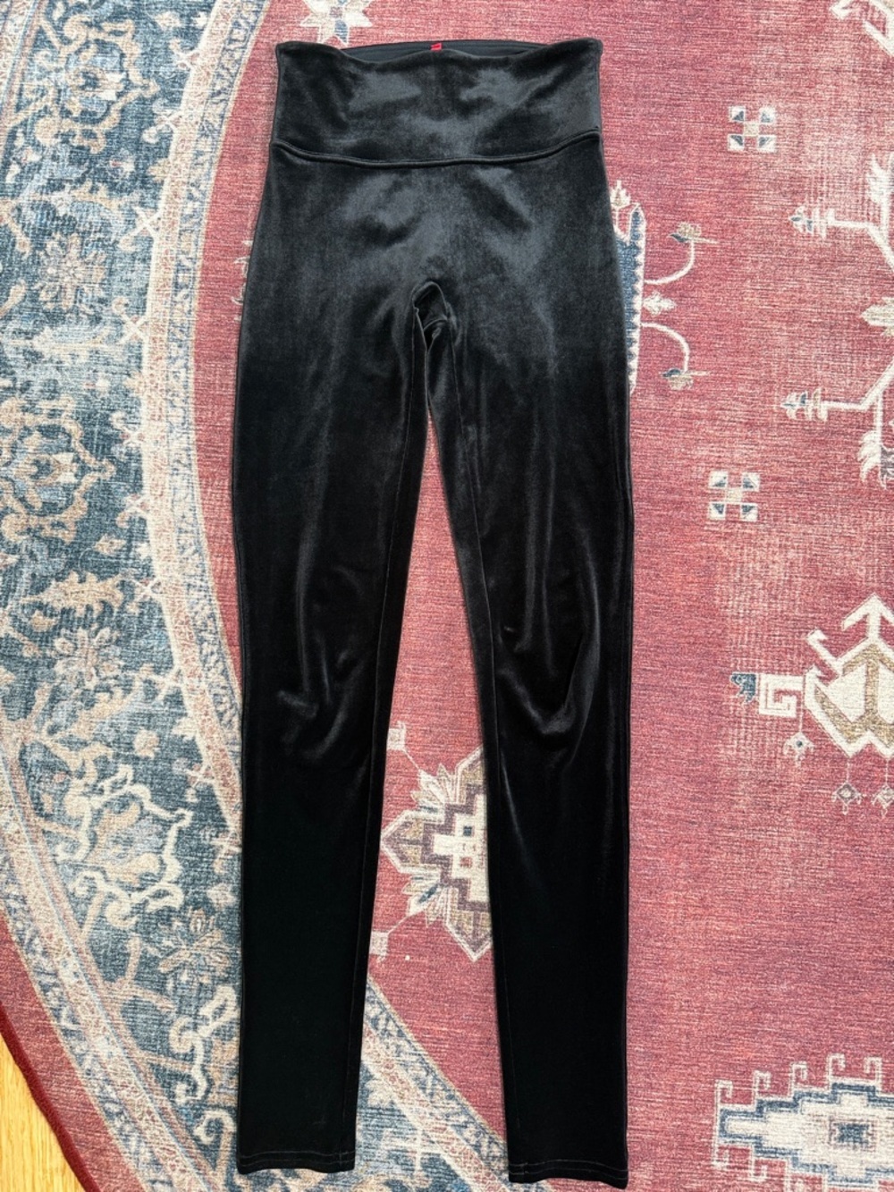 SPANX Black Velvet Leggings Size Small